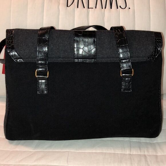 Elizabeth Arden Large Pebbled Faux Leather Suede Felt Laptop Bag Tote - Picture 2 of 13